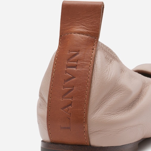 Lanvin leather ballerina flats 39 - dark beige - WORN ONCE 8 8.5 nude - Picture 2 of 12